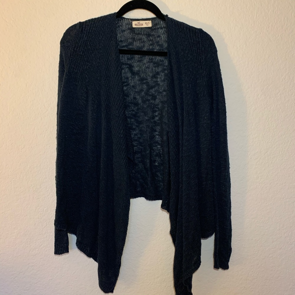 Hollister Navy Blue Hi-Lo Knot Cardigan